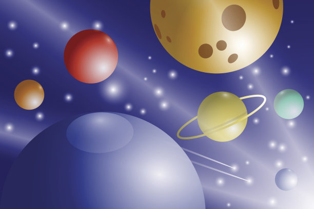 有恒星、行星和彗星的太空背景图片下载