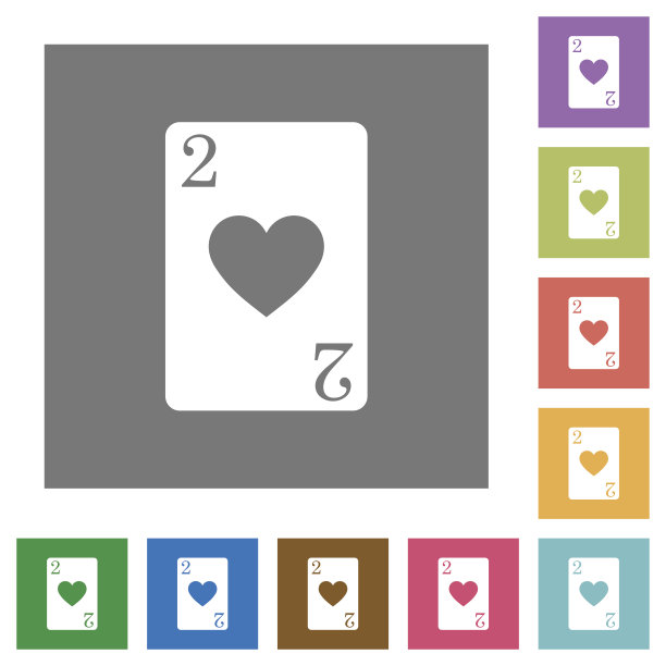 两个红心卡片的方形图标图片下载