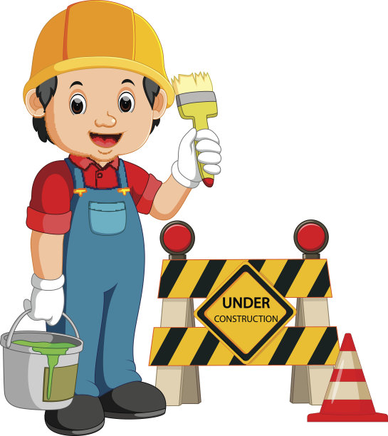 有建筑标志的工人图片下载