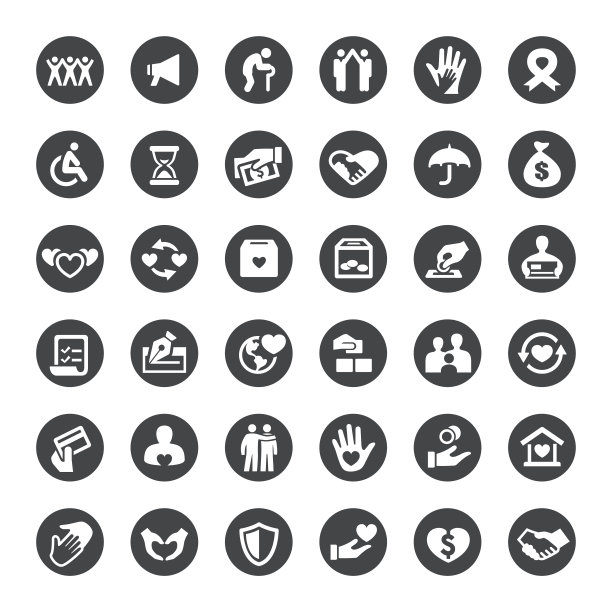 慈善和筹款矢量图标图片下载