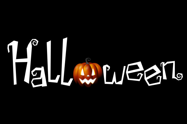 万圣节卡片，黑色背景图片下载