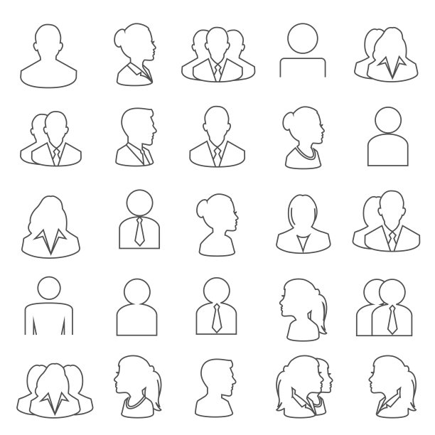 矢量人轮廓图标图片下载