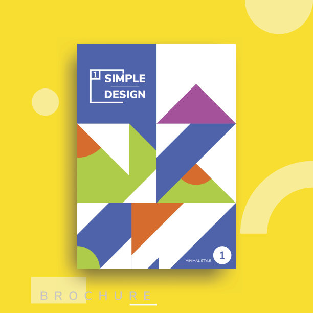 彩色平面几何封面设计图片下载