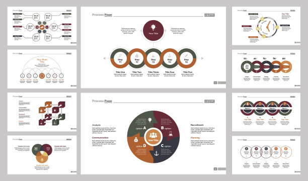 10个团队合作幻灯片模板集图片下载