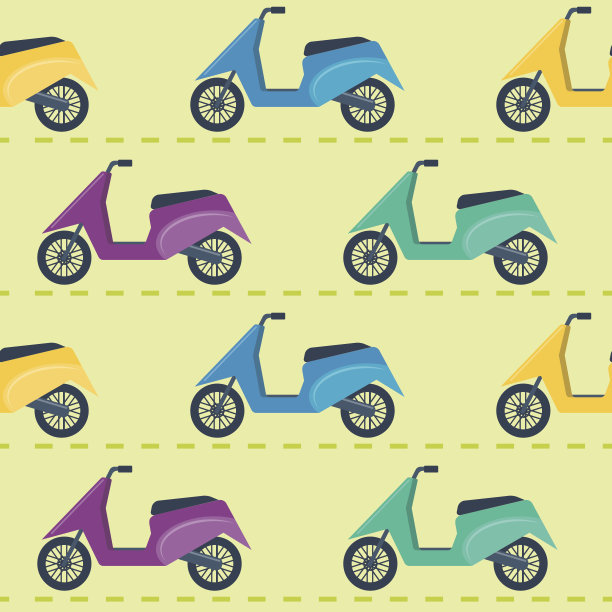 无缝模式与滑板车图片下载