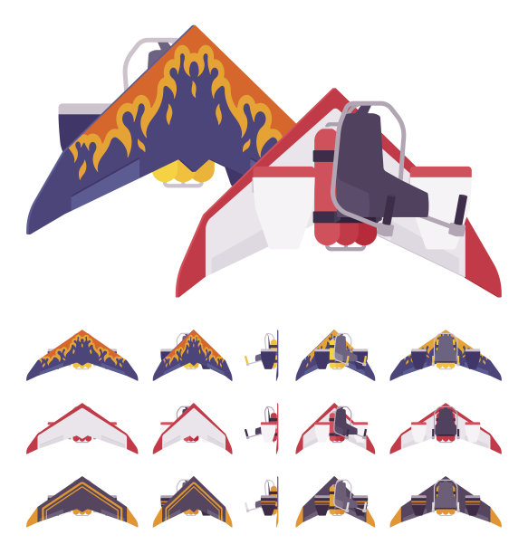 带有翅膀和装饰的喷气背包图片下载