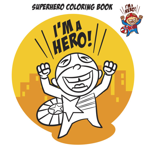 超级英雄色彩的书。漫画人物孤立在白色背景上图片下载