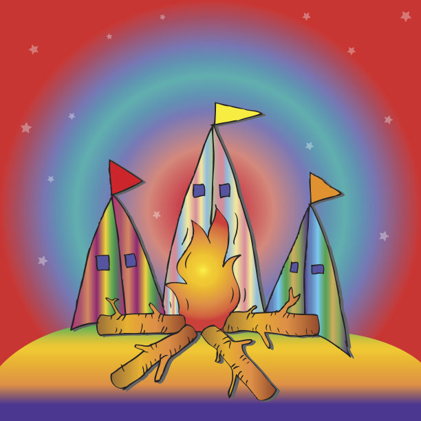 户外露营漫画图片下载