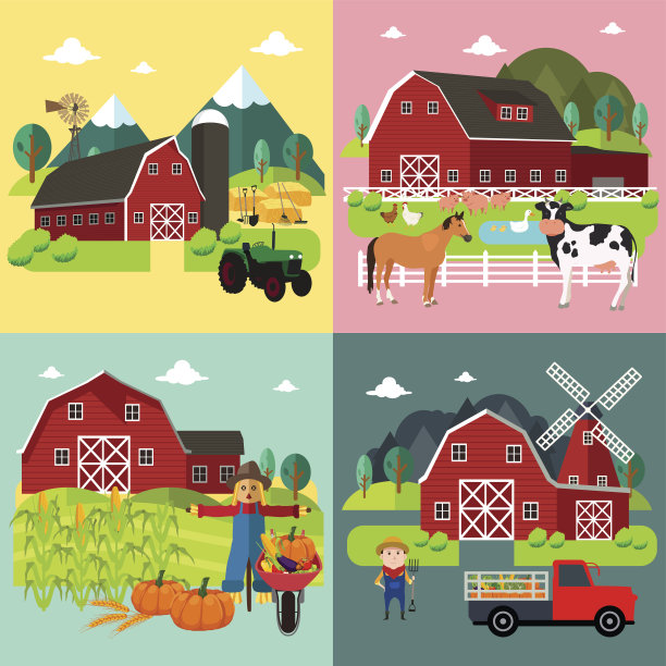 农场生活剪贴画图片下载