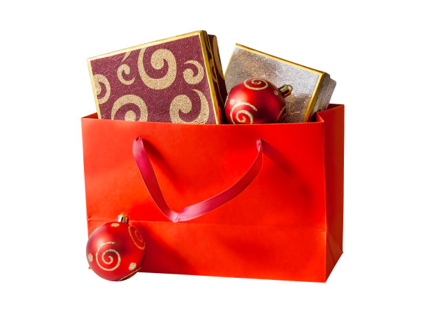 购物袋与礼品盒隔离图片下载