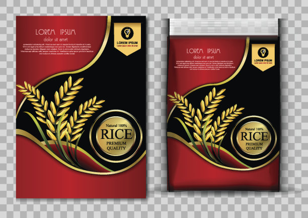 大米泰国食品产品和织物背景泰国艺术，旗帜和海报模板设计大米食品。图片下载