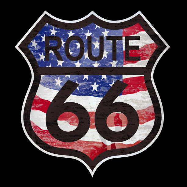 66号公路黑色隔离标志图片下载