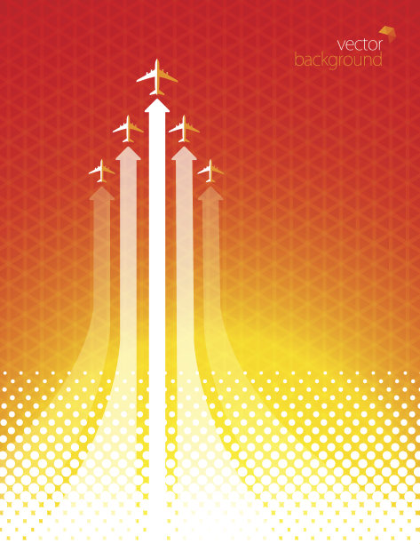 客机在行动橙色的背景图片下载