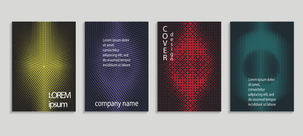 极简抽象矢量半色调封面设计模板。未来的几何背景。矢量模板的标语牌，横幅，传单，演示和报告图片下载