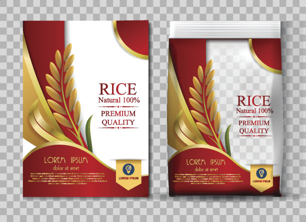 大米泰国食品产品和织物背景泰国艺术，旗帜和海报模板设计大米食品。图片下载