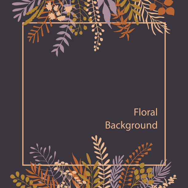 枝叶优雅的花和野生植物的枝叶背景素材图片