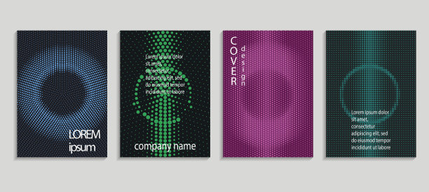 极简抽象矢量半色调封面设计模板。未来的几何背景。矢量模板的标语牌，横幅，传单，演示和报告图片下载