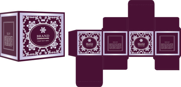 包装设计，豪华包装盒设计模板和样板盒。图片下载