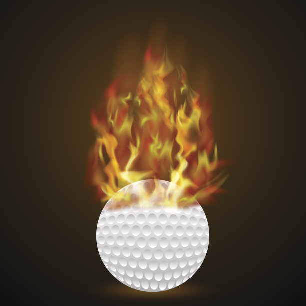 带火焰的燃烧高尔夫球图片下载
