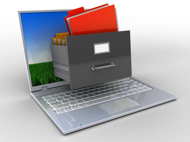 3d笔记本电脑和档案图片下载