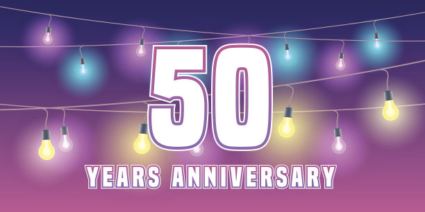 50周年矢量图标，横幅图片下载