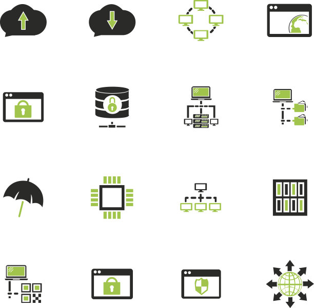 托管提供商图标集图片下载