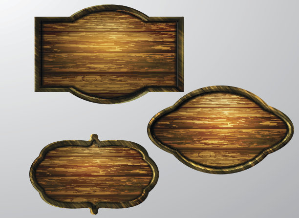 木制标志，矢量图标设置图片下载