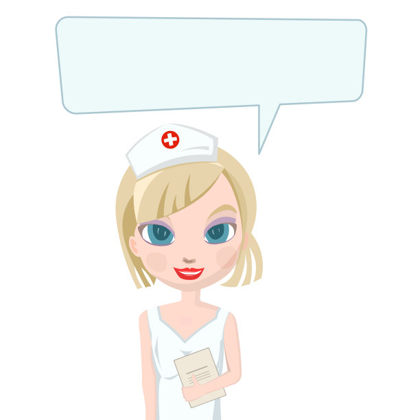 微笑的护士手里拿着一个文件夹。图片下载