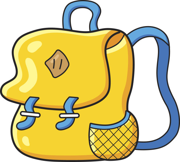 黄色的旅行背包或书包。图片下载