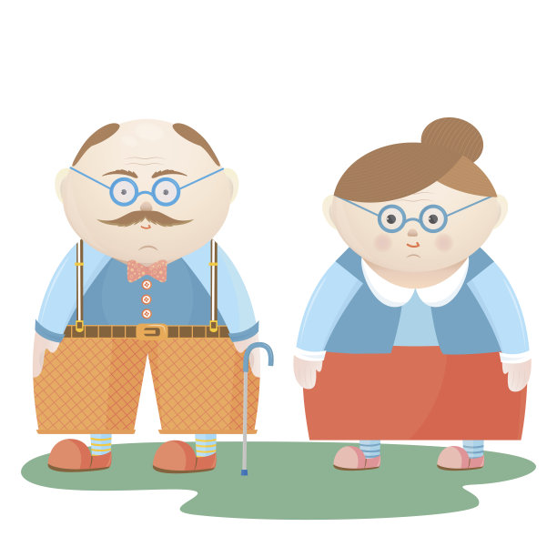 国家的祖父母。有趣的爷爷和奶奶。图片下载