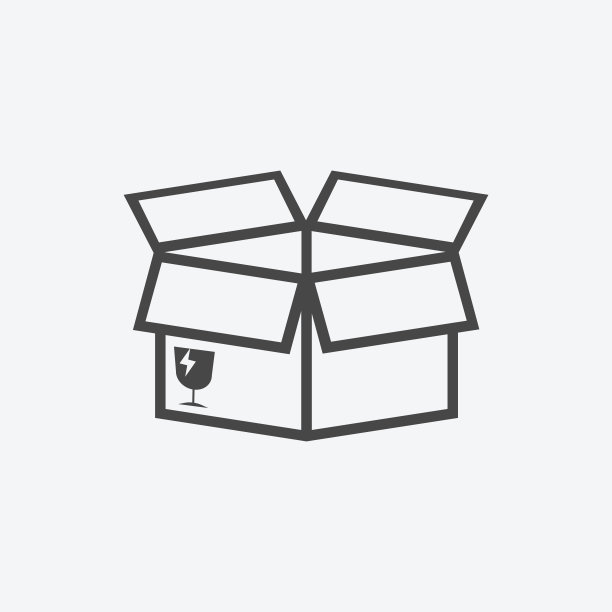 打开盒子图标。运输包平面矢量插图上的白色背景。图片下载