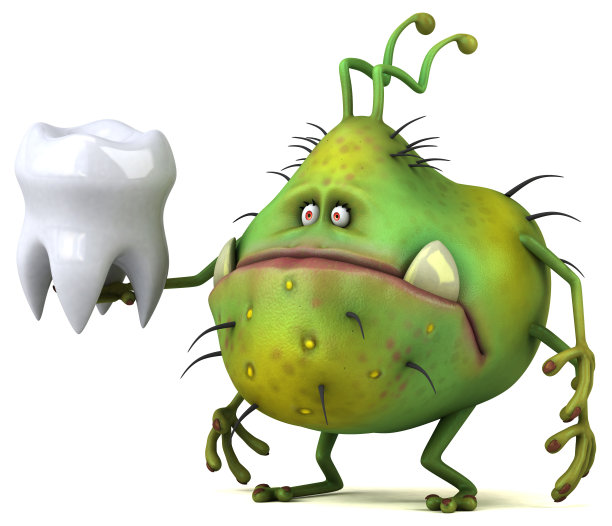 有趣的细菌- 3D插图图片下载