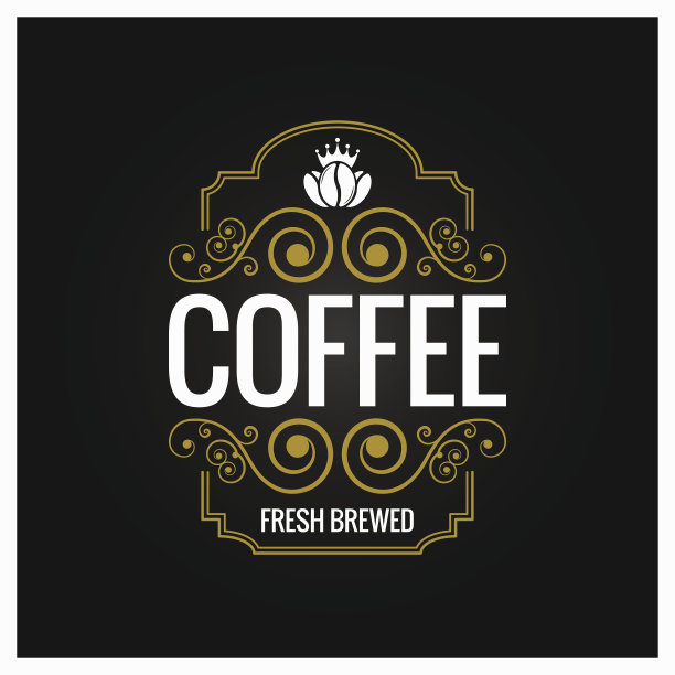 咖啡复古标签设计背景图片下载