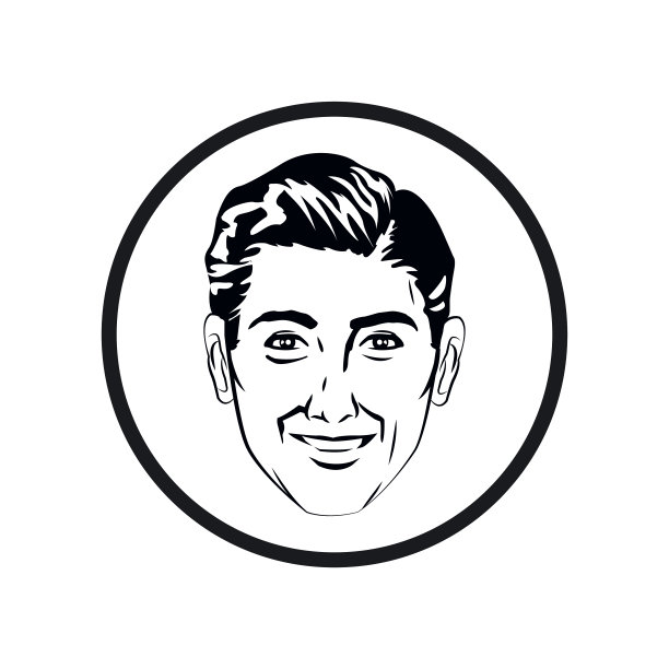 男人漫画风格的黑白图片下载