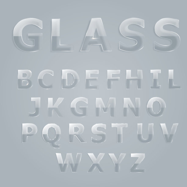 字母表中的玻璃字母图片下载