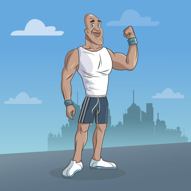 城市背景下的男子运动健身图片下载