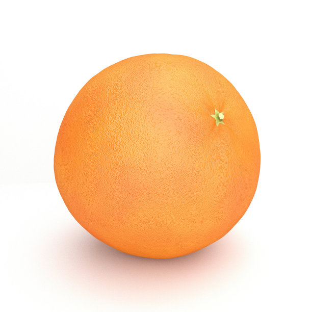 一个橙子水果的3D渲染图片下载