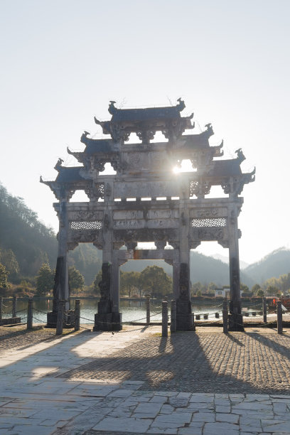 中国古代胡文光牌坊素材图片