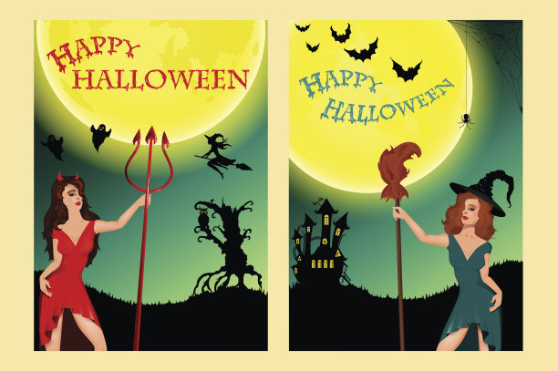 万圣节派对。插图图片下载