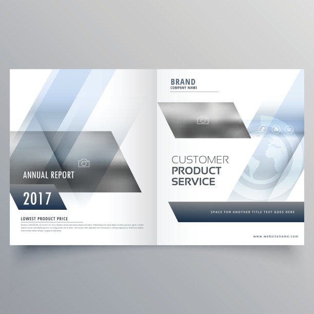 时尚的现代双折宣传册设计，为您的业务介绍图片下载