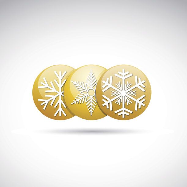 白色背景下的金色圣诞球图片下载