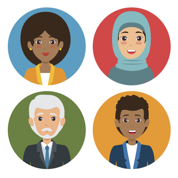 多元化人物图标集图片下载