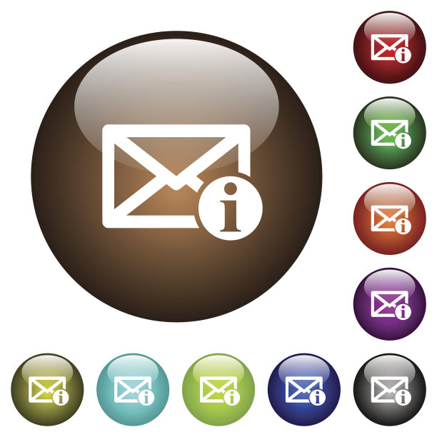 邮件信息彩色玻璃按钮图片下载