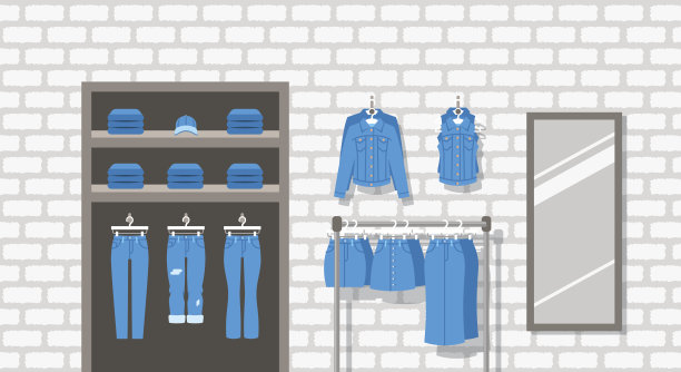牛仔裤服装店室内室内平面背景图片下载