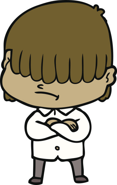 头发蓬乱的卡通男孩图片下载