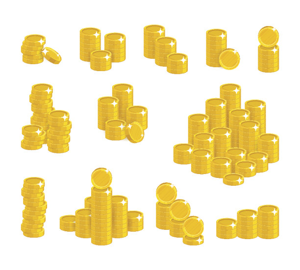 金币堆在一起图片下载