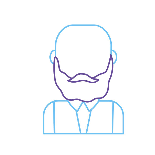 剪影可爱的男子与发型设计和衬衫图片下载