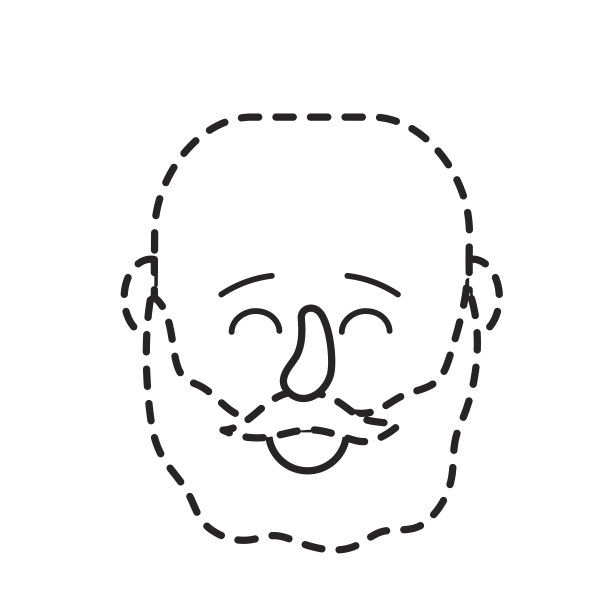 点形头像男人的头与发型设计图片下载