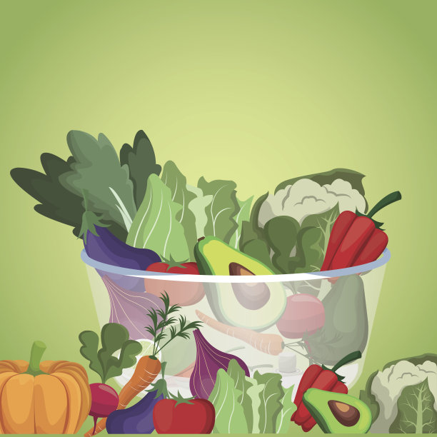 碗蔬菜菜单上有新鲜的食材图片下载