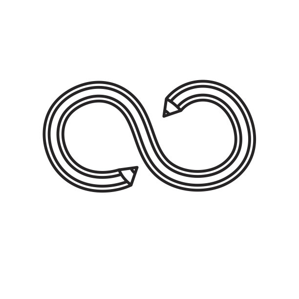 带曲线和双点的线铅笔图片下载